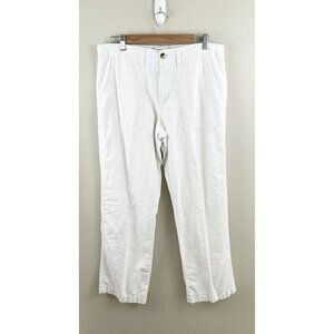 Old Navy Women’s White Linen Blend‎ Pants Lined Draw String Summer Beach Coastal